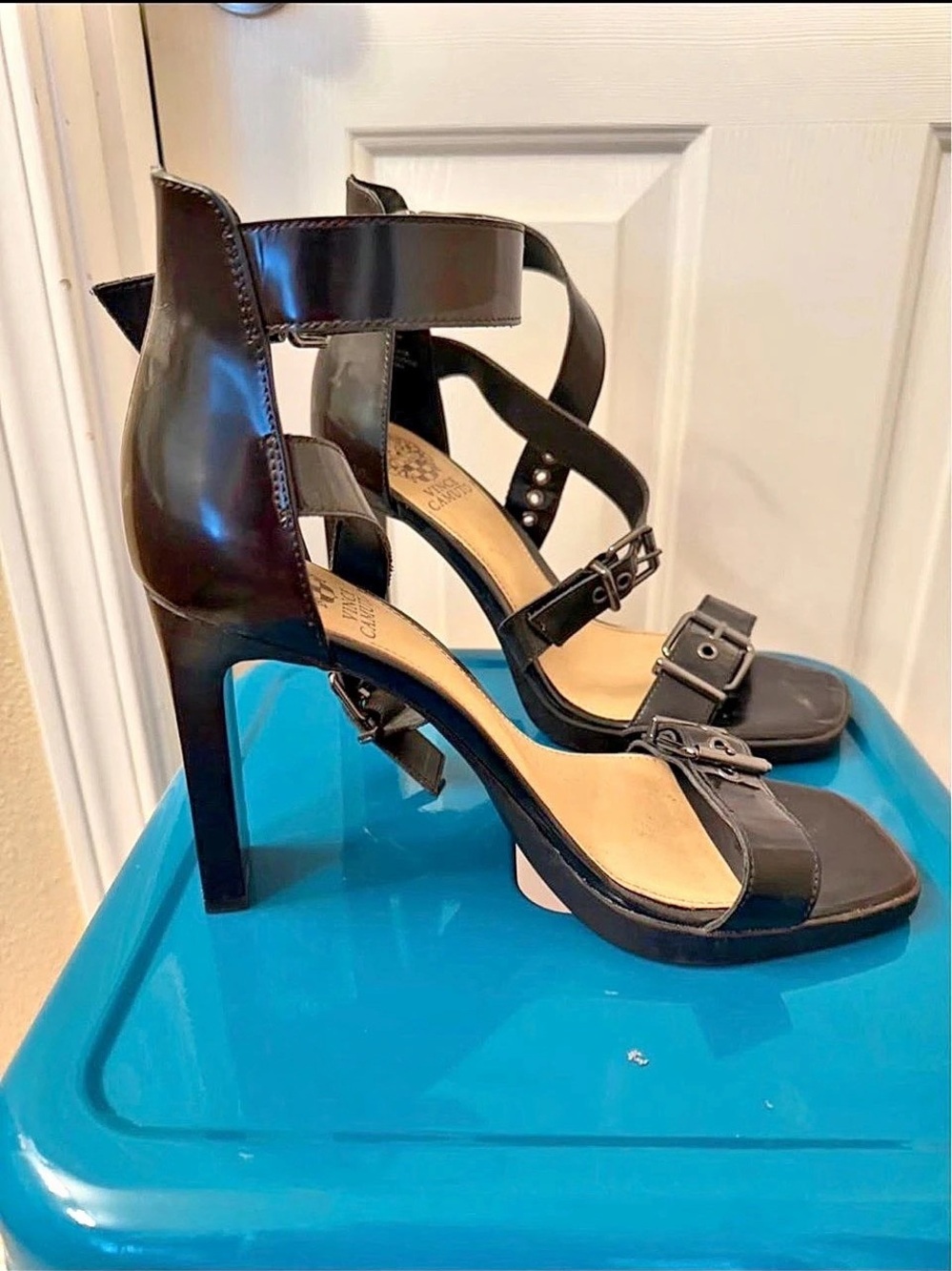 Vince Camuto Black Strappy Heels